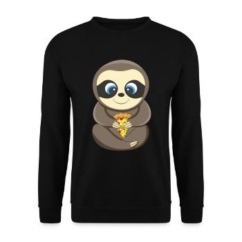 PIzza Sloth Lover Pizza - Unisex Sweatshirt - black - Front - Alina (178cm) & Michal (187cm)