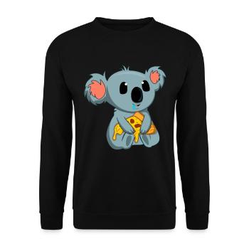 Pizza Eater Koala Lovers Animal Koala Bear - Unisex Sweatshirt - black - Front - Alina (178cm) & Michal (187cm)