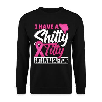 J’ai une mésange de merde mais je survivrai au sein - Sweat-shirt Unisexe - noir - Devant - Alina (178cm) & Michal (187cm)