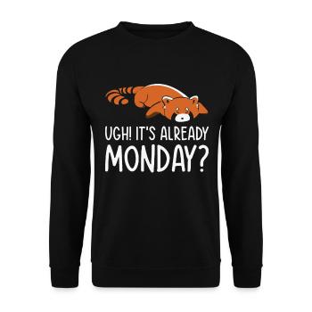Roter Panda Schlafen Niedliches Tier Fauler Montag - Unisex Pullover - Schwarz - Vorne - Alina (178cm) & Michal (187cm)
