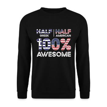 Born Greek Greece American USA Citizenship - Unisex Sweatshirt - black - Front - Alina (178cm) & Michal (187cm)