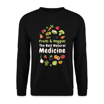 Médecine Naturelle Légumes Végétaliens Amateurs de fruits Fraîcheur - Sweat-shirt Unisexe - noir - Devant - Alina (178cm) & Michal (187cm)