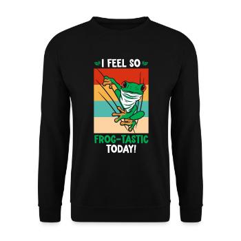 Red Eyed Tree Frog Cute Rainforest Amphibian - Unisex Sweatshirt - black - Front - Alina (178cm) & Michal (187cm)