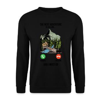 La prochaine aventure s’appelle Wanderer Camp - Sweat-shirt Unisexe - noir - Devant - Alina (178cm) & Michal (187cm)