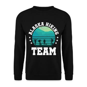Alaska Hiking Team Mountain Camper Trekking Randonneurs - Sweat-shirt Unisexe - noir - Devant - Alina (178cm) & Michal (187cm)