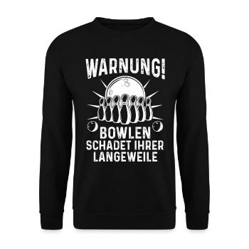 Bowler Bowlen Kegeln Bowling - Unisex Pullover - Schwarz - Vorne - Alina (178cm) & Michal (187cm)
