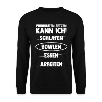 Bowler Bowlen Kegeln Bowling - Unisex Pullover - Schwarz - Vorne - Alina (178cm) & Michal (187cm)
