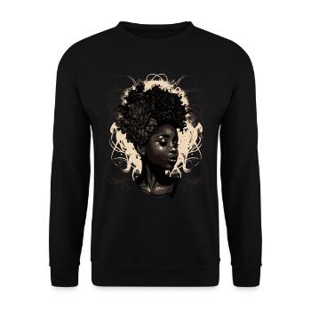 Juneteenth Queen - Fière Afro Woman Black History - Sweat-shirt Unisexe - noir - Devant - Alina (178cm) & Michal (187cm)
