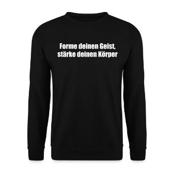 Pilates - Forme deinen Geist, stärke deinen - Unisex Pullover - Schwarz - Vorne - Alina (178cm) & Michal (187cm)