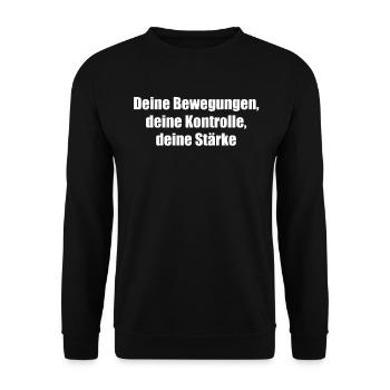 Pilates - Deine Bewegungen, deine Kontrolle, - Unisex Pullover - Schwarz - Vorne - Alina (178cm) & Michal (187cm)