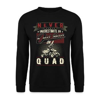 Ne sous-estimez jamais le vieil homme quad rider - Sweat-shirt Unisexe - noir - Devant - Alina (178cm) & Michal (187cm)