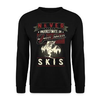 Ne sous-estimez jamais les skieurs vieillards - Sweat-shirt Unisexe - noir - Devant - Alina (178cm) & Michal (187cm)