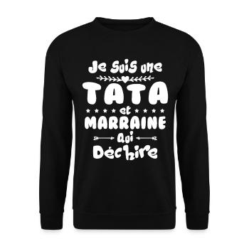Je suis une Tata et Marraine qui déchire - Sweat-shirt Unisexe - noir - Devant - Alina (178cm) & Michal (187cm)