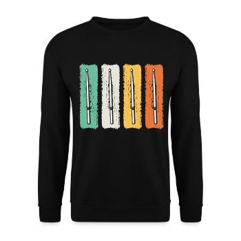 Retro Drumsticks Drummer Drum Player - Retro Drums - Unisex Sweatshirt - black - Front - Alina (178cm) & Michal (187cm)