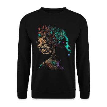 Juneteenth Melanin Queen - Beautiful Afro Woman - Unisex Sweatshirt - black - Front - Alina (178cm) & Michal (187cm)