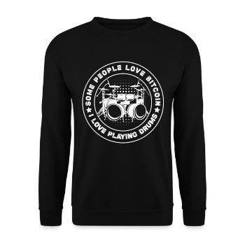 Batteur - Certaines personnes aiment Bitcoin J’aime jouer - Sweat-shirt Unisexe - noir - Devant - Alina (178cm) & Michal (187cm)