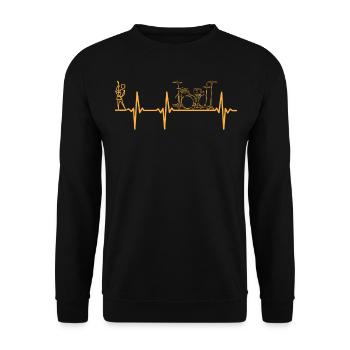 Batterie Heartbeat Guitar Stick Figure Player Drum - Sweat-shirt Unisexe - noir - Devant - Alina (178cm) & Michal (187cm)