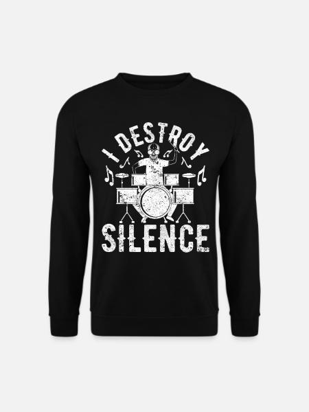 I Destroy The Silence - Drummer Drum Player - Unisex Pullover - Schwarz