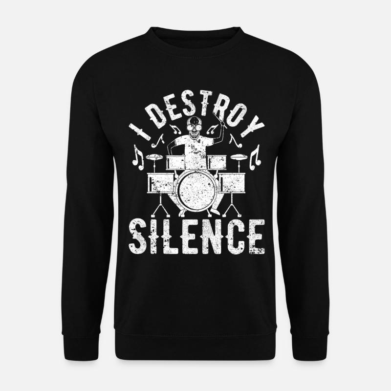 I Destroy The Silence - Drummer Drum Player - Unisex Pullover - Schwarz