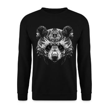 Zoo Panda Animal Motif Gift Idea Animal Art Motif - Unisex Sweatshirt - black - Front - Alina (178cm) & Michal (187cm)