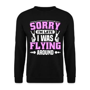 Aerial Silk / Aerial Yoga / Luftakrobatik Designs - Unisex Pullover - Schwarz - Vorne - Alina (178cm) & Michal (187cm)