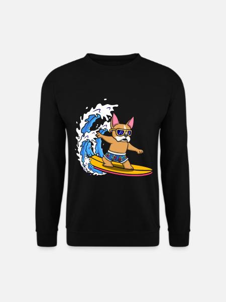 Surfbrett Hundeliebhaber Tier Hundezüchter Surfen - Unisex Pullover - Schwarz
