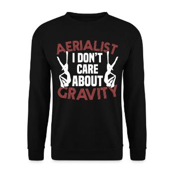 Aerial Silk / Aerial Yoga / Aerial Acrobatics Designs - Unisex Sweatshirt - black - Front - Alina (178cm) & Michal (187cm)