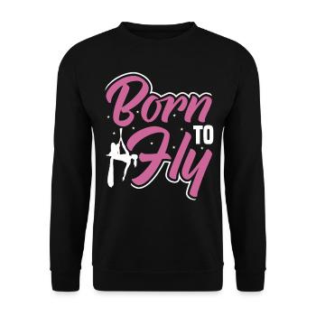 Aerial Silk / Aerial Yoga / Aerial Acrobatics Designs - Unisex Sweatshirt - black - Front - Alina (178cm) & Michal (187cm)