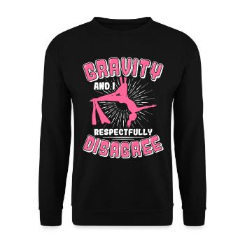 Aerial Silk / Aerial Yoga / Aerial Acrobatics Designs - Unisex Sweatshirt - black - Front - Alina (178cm) & Michal (187cm)