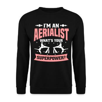 Aerial Silk / Aerial Yoga / Aerial Acrobatics Designs - Unisex Sweatshirt - black - Front - Alina (178cm) & Michal (187cm)