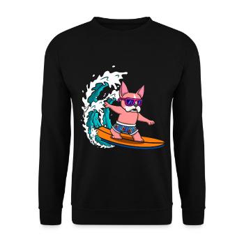 Dog Lovers Dog Owners Surfers - Unisex Sweatshirt - black - Front - Alina (178cm) & Michal (187cm)