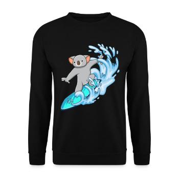 Surfing Surfboard Koala Lovers Animal Koala Bear - Unisex Sweatshirt - black - Front - Alina (178cm) & Michal (187cm)