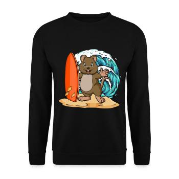 Surfing Quokka Lover Wildlife Animal Surfboard - Unisex Sweatshirt - black - Front - Alina (178cm) & Michal (187cm)