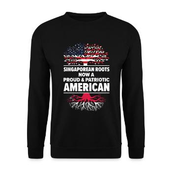 Geboren in Singapur Singapur Amerikaner USA - Unisex Pullover - Schwarz - Vorne - Alina (178cm) & Michal (187cm)