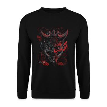 Cyber Samouraï - Bushido Oni - Sweat-shirt Unisexe - noir - Devant - Alina (178cm) & Michal (187cm)