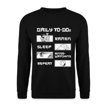 Fan de cinéma Daily Binge Watcher Ramen Lover - Sweat-shirt Unisexe - noir - Devant - Alina (178cm) & Michal (187cm)