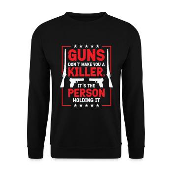 Waffen Pistolenliebhaber Waffenbesitzer Schießen - Unisex Pullover - Schwarz - Vorne - Alina (178cm) & Michal (187cm)