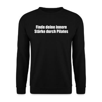 Pilates - Finde deine innere Stärke durch Pilates - Unisex Pullover - Schwarz - Vorne - Alina (178cm) & Michal (187cm)