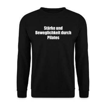 Pilates - Stärke und Beweglichkeit durch Pilates - Unisex Pullover - Schwarz - Vorne - Alina (178cm) & Michal (187cm)