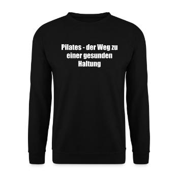 Pilates - Pilates - der Weg zu einer gesunden - Unisex Pullover - Schwarz - Vorne - Alina (178cm) & Michal (187cm)