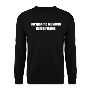 Pilates - Entspannte Muskeln durch Pilates - Unisex Pullover - Schwarz - Vorne - Alina (178cm) & Michal (187cm)