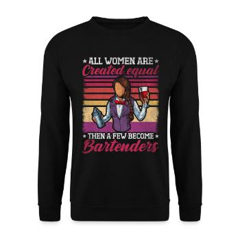 Juste quelques-uns deviennent barmans barman drôle - Sweat-shirt Unisexe - noir - Devant - Alina (178cm) & Michal (187cm)