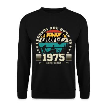 June 1975. Birthday gift June 1975. June. - Unisex Sweatshirt - black - Front - Alina (178cm) & Michal (187cm)