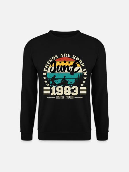 Juin 1983. Cadeau d'anniversaire juin 1983. June. - Sweat-shirt Unisexe - noir