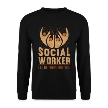 Je serai là pour toi Travailleur social - Sweat-shirt Unisexe - noir - Devant - Alina (178cm) & Michal (187cm)