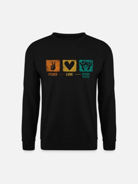 Peace - Love - Socialwork Sozialarbeiter - Unisex Pullover - Schwarz