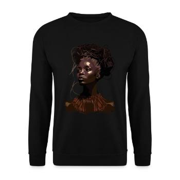 Juneteenth Melanin Queen - Beautiful Afro Woman - Unisex Sweatshirt - black - Front - Alina (178cm) & Michal (187cm)