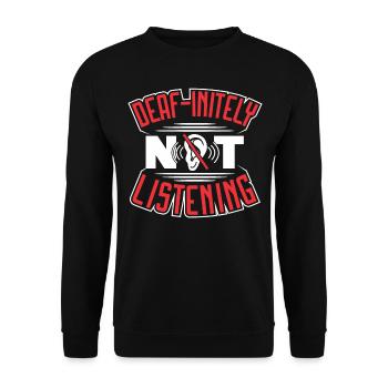 Deaf Deaf Sign Language Deaf Pride - Unisex Sweatshirt - black - Front - Alina (178cm) & Michal (187cm)