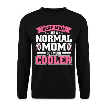 Taub Mama Gehörlos Gebärdensprache Deaf Pride - Unisex Pullover - Schwarz - Vorne - Alina (178cm) & Michal (187cm)