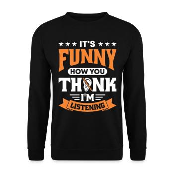 Deaf Deaf Sign Language Deaf Pride - Unisex Sweatshirt - black - Front - Alina (178cm) & Michal (187cm)